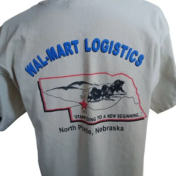 Vintage T-shirt XL 1990's Wal-Mart Logistics Nebraska Y2K - Picture 1 of 4